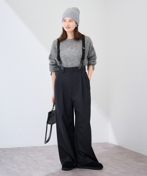 FRAMeWORK(フレームワーク)の「SUSPENDERS パンツ(スラックス・レディース・ネイビー・38/36)」の2枚目の写真