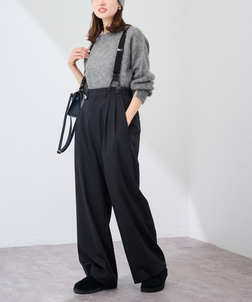 FRAMeWORK(フレームワーク)の「SUSPENDERS パンツ(スラックス・レディース・ネイビー・38/36)」の3枚目の写真