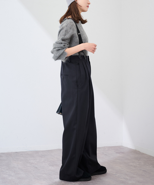 FRAMeWORK(フレームワーク)の「SUSPENDERS パンツ(スラックス・レディース・ネイビー・38/36)」の4枚目の写真