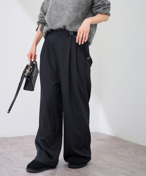 FRAMeWORK(フレームワーク)の「SUSPENDERS パンツ(スラックス・レディース・ネイビー・38/36)」の9枚目の写真