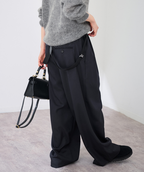 FRAMeWORK(フレームワーク)の「SUSPENDERS パンツ(スラックス・レディース・ネイビー・38/36)」の11枚目の写真