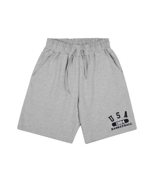 CREAM SODA LAB(クリームソーダラボ)の「ユエスエー バスケットボール スモールロゴ トレーニング ショートパンツ グレー ブラック(その他パンツ・レディース・その他・LARGE/MEDIUM/X-LARGE)」の2枚目の写真