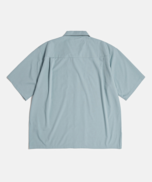ESPIONAGE(エスピオナジ)の「Script Logo Open Collar S/S Shirt Rusty Blue(シャツ/ブラウス・レディース・その他・LARGE/MEDIUM/X-LARGE)」の2枚目の写真