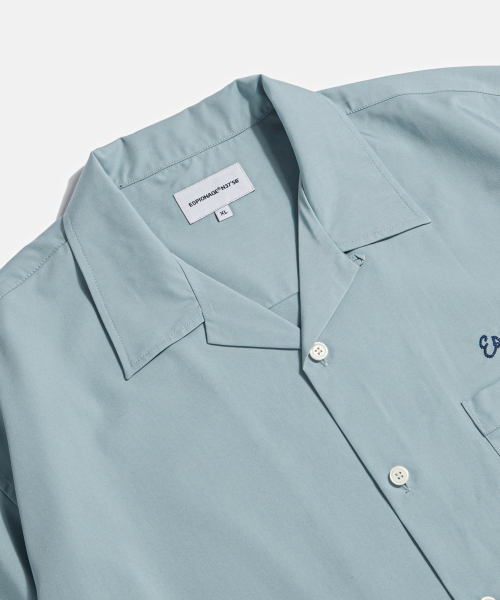 ESPIONAGE(エスピオナジ)の「Script Logo Open Collar S/S Shirt Rusty Blue(シャツ/ブラウス・レディース・その他・LARGE/MEDIUM/X-LARGE)」の4枚目の写真