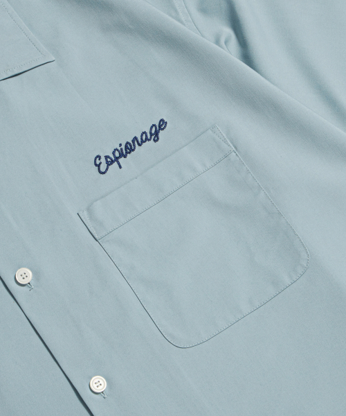 ESPIONAGE(エスピオナジ)の「Script Logo Open Collar S/S Shirt Rusty Blue(シャツ/ブラウス・レディース・その他・LARGE/MEDIUM/X-LARGE)」の5枚目の写真