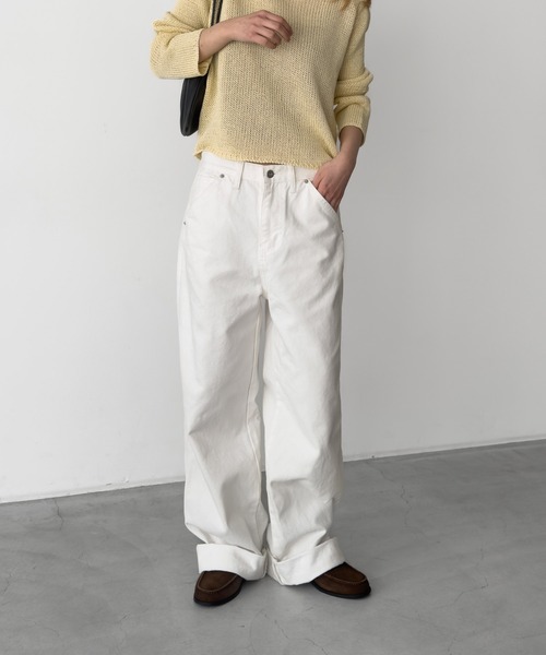 CANAL JEAN(キャナルジーン)の「HARING ウォッシングコットンワークパンツ(デニムパンツ・レディース・ホワイト・SMALL/MEDIUM)」の1枚目の写真