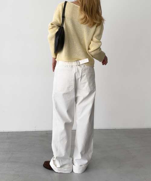 CANAL JEAN(キャナルジーン)の「HARING ウォッシングコットンワークパンツ(デニムパンツ・レディース・ホワイト・SMALL/MEDIUM)」の12枚目の写真
