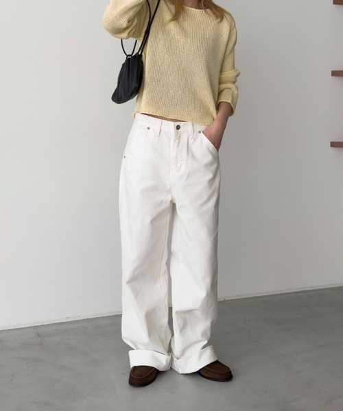 CANAL JEAN(キャナルジーン)の「HARING ウォッシングコットンワークパンツ(デニムパンツ・レディース・ホワイト・SMALL/MEDIUM)」の10枚目の写真