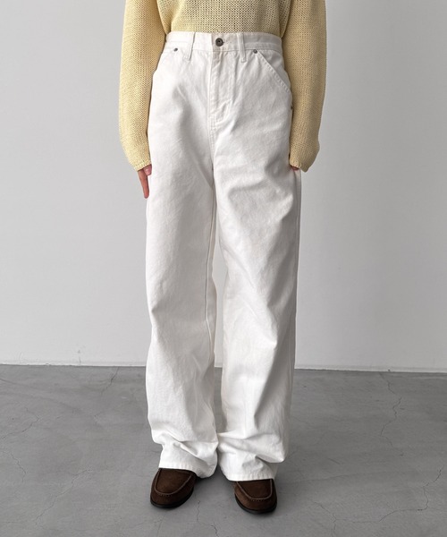 CANAL JEAN(キャナルジーン)の「HARING ウォッシングコットンワークパンツ(デニムパンツ・レディース・ホワイト・SMALL/MEDIUM)」の9枚目の写真