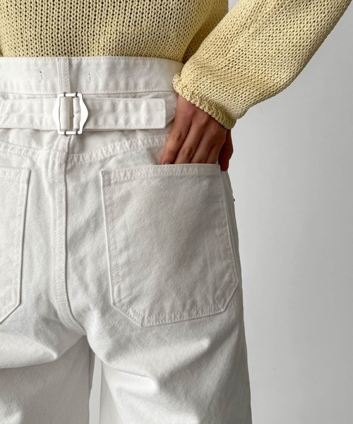 CANAL JEAN(キャナルジーン)の「HARING ウォッシングコットンワークパンツ(デニムパンツ・レディース・ホワイト・SMALL/MEDIUM)」の5枚目の写真