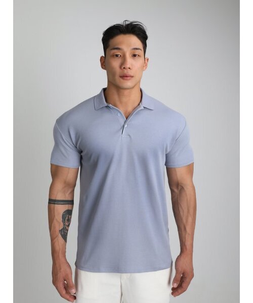 RVD(アールブイディー)の「無地モーダルマッスルフィットポロシャツ(スカイブルー)(ポロシャツ・メンズ・その他・LARGE/X-LARGE/2XL)」の3枚目の写真