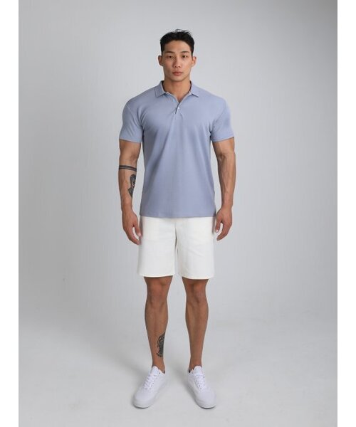 RVD(アールブイディー)の「無地モーダルマッスルフィットポロシャツ(スカイブルー)(ポロシャツ・メンズ・その他・LARGE/X-LARGE/2XL)」の6枚目の写真