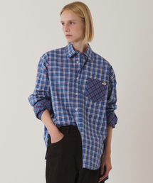 RAVEROUS（レイバーロス）の「レイヤードチェックシャツブルー（シャツ/ブラウス）」