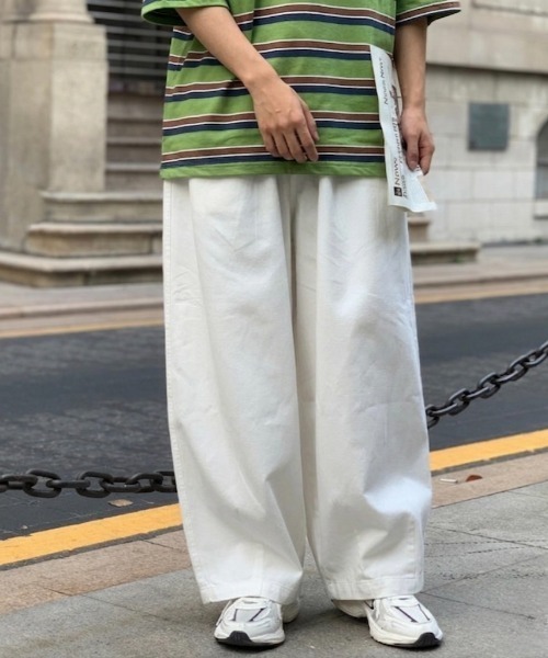 link lot(リンクロット)の「【ウエストゴム】ツイルイージーパンツ(チノパンツ・メンズ・ベージュ/ホワイト・M)」の14枚目の写真