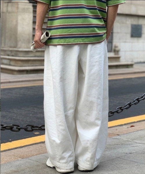 link lot(リンクロット)の「【ウエストゴム】ツイルイージーパンツ(チノパンツ・メンズ・ベージュ/ホワイト・M)」の16枚目の写真