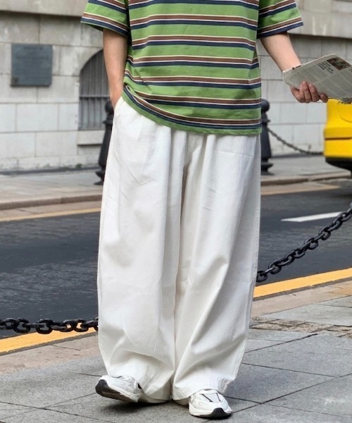 link lot(リンクロット)の「【ウエストゴム】ツイルイージーパンツ(チノパンツ・メンズ・ベージュ/ホワイト・M)」の13枚目の写真