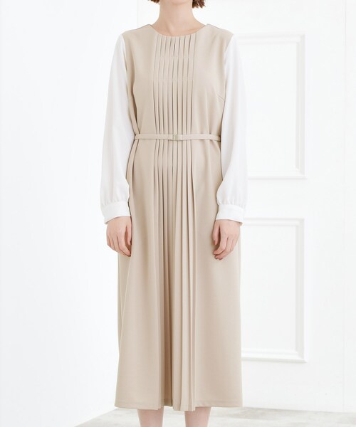 grove(グローブ)の「【手洗いOK】フロントプリーツ袖コンシャスワンピース(ワンピース・レディース・ネイビー/ブラック/ナチュラル・02/03/01/04/05)」の18枚目の写真