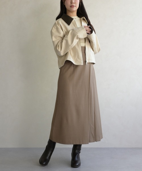 31 Sons de mode（トランテアン　ソン　ドゥ　モード）の「レザーカラーブルゾン（ブルゾン・レディース・アイボリー/ブラウン・ﾌﾘ-）」の8枚目の写真