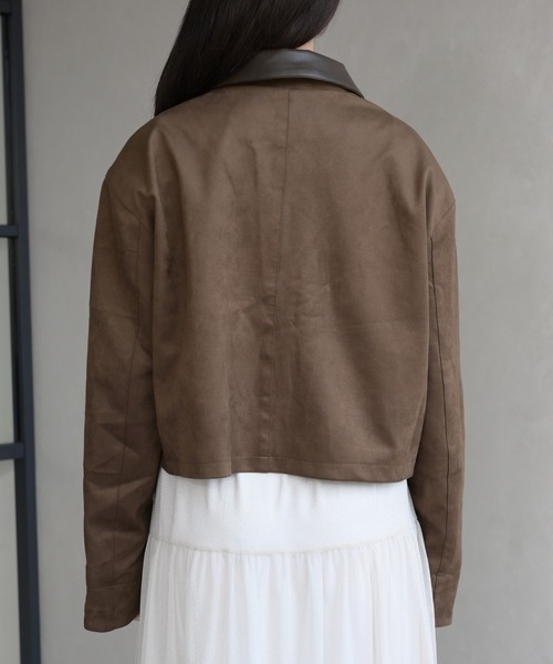 31 Sons de mode（トランテアン　ソン　ドゥ　モード）の「レザーカラーブルゾン（ブルゾン・レディース・アイボリー/ブラウン・ﾌﾘ-）」の15枚目の写真