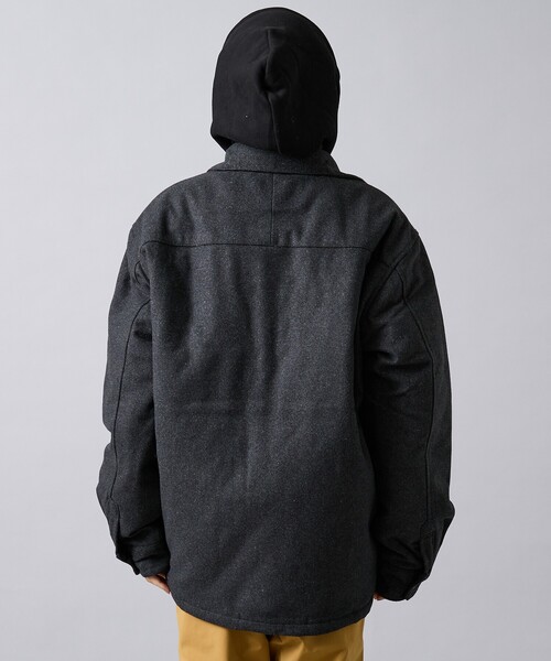 POLeR（ポーラー）の「【POLER / ポーラー】 INSULATED WOOL OVERSHIRT / メルトンウールオーバーシャツジャケット（シャツ/ブラウス・メンズ・ブラック・L/M）」の6枚目の写真