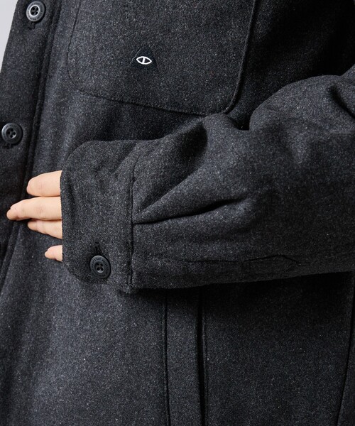 POLeR（ポーラー）の「【POLER / ポーラー】 INSULATED WOOL OVERSHIRT / メルトンウールオーバーシャツジャケット（シャツ/ブラウス・メンズ・ブラック・L/M）」の8枚目の写真