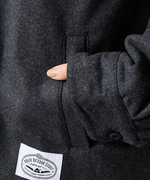 POLeR（ポーラー）の「【POLER / ポーラー】 INSULATED WOOL OVERSHIRT / メルトンウールオーバーシャツジャケット（シャツ/ブラウス・メンズ・ブラック・L/M）」の10枚目の写真