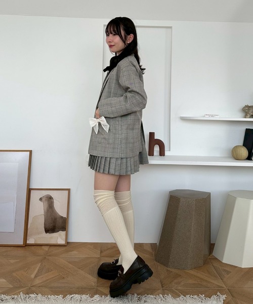continuer de NICE CLAUP(コンティニューデナイスクラップ)の「【2026SS】カスタムできる、マルチWAYテーラージャケット(テーラードジャケット・レディース・チェック/トップグレー/ピンク・FREE)」の12枚目の写真