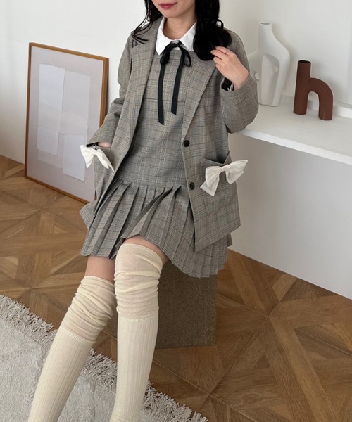 continuer de NICE CLAUP(コンティニューデナイスクラップ)の「【2026SS】カスタムできる、マルチWAYテーラージャケット(テーラードジャケット・レディース・チェック/トップグレー/ピンク・FREE)」の20枚目の写真