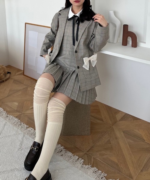 continuer de NICE CLAUP(コンティニューデナイスクラップ)の「【2026SS】カスタムできる、マルチWAYテーラージャケット(テーラードジャケット・レディース・チェック/トップグレー/ピンク・FREE)」の21枚目の写真