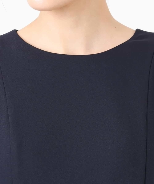 MK MICHEL KLEIN（エムケーミッシェルクラン）の「サテンジョーゼット サイドベルトワンピース/洗える（ワンピース・レディース・ネイビー/ブルー・38）」の14枚目の写真