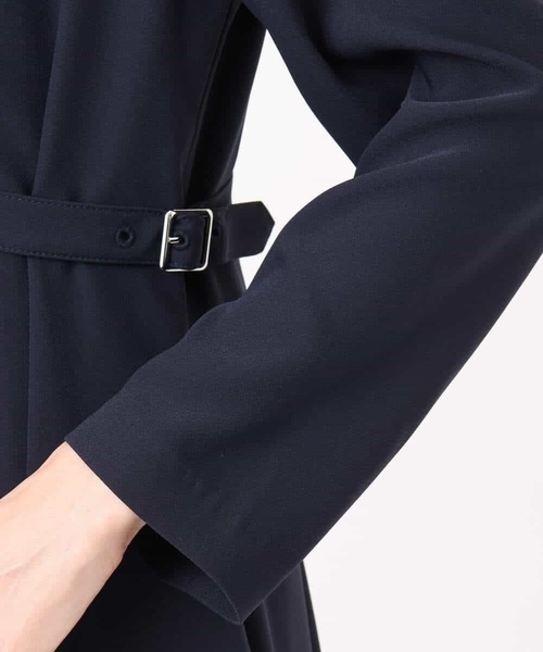 MK MICHEL KLEIN（エムケーミッシェルクラン）の「サテンジョーゼット サイドベルトワンピース/洗える（ワンピース・レディース・ネイビー/ブルー・38）」の16枚目の写真