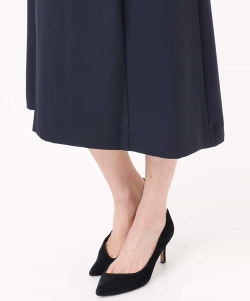 サテンジョーゼット サイドベルトワンピース/洗える（ワンピース）｜MK