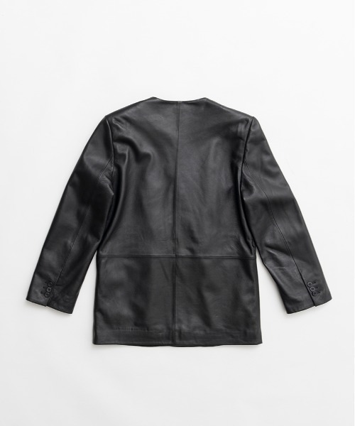 PRANK PROJECT（プランクプロジェクト）の「【2026Spring Pre-Order】ラムレザーノーカラージャケット / Lamb Leather No-Collar Jacket（ノーカラージャケット・レディース・ブラック/ブラウン・FREE）」の18枚目の写真