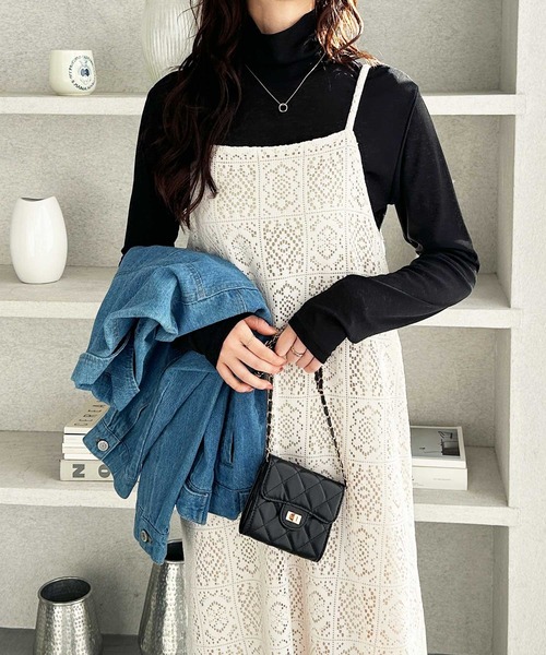 GeeRA（ジーラ）の「春夏のおでかけに♪前後２ＷＡＹパネルレースキャミワンピース（ワンピース・レディース・アイボリー/ブラック・X-LARGE/LARGE/MEDIUM）」の6枚目の写真