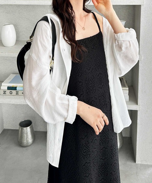 GeeRA（ジーラ）の「春夏のおでかけに♪前後２ＷＡＹパネルレースキャミワンピース（ワンピース・レディース・アイボリー/ブラック・X-LARGE/LARGE/MEDIUM）」の13枚目の写真