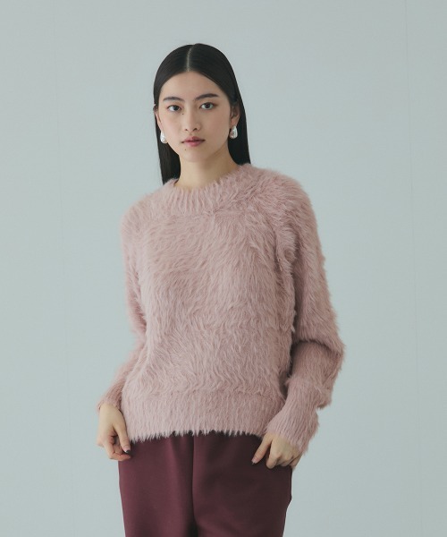 VICKY(ビッキー)の「カーブヘムシャギーニットプルオーバー≪手洗い可能≫(ニット/セーター・レディース・ピンク/ダークグレー/ブラウン/グリーン・M)」の1枚目の写真