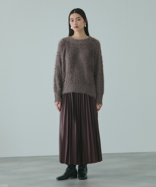 VICKY(ビッキー)の「カーブヘムシャギーニットプルオーバー≪手洗い可能≫(ニット/セーター・レディース・ピンク/ダークグレー/ブラウン/グリーン・M)」の13枚目の写真