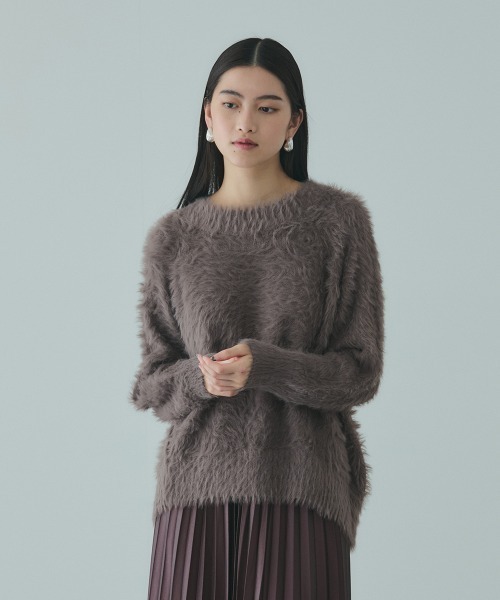 VICKY(ビッキー)の「カーブヘムシャギーニットプルオーバー≪手洗い可能≫(ニット/セーター・レディース・ピンク/ダークグレー/ブラウン/グリーン・M)」の9枚目の写真