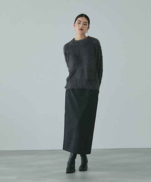 VICKY(ビッキー)の「カーブヘムシャギーニットプルオーバー≪手洗い可能≫(ニット/セーター・レディース・ピンク/ダークグレー/ブラウン/グリーン・M)」の22枚目の写真