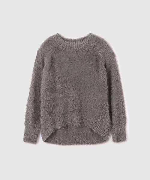 VICKY(ビッキー)の「カーブヘムシャギーニットプルオーバー≪手洗い可能≫(ニット/セーター・レディース・ピンク/ダークグレー/ブラウン/グリーン・M)」の8枚目の写真