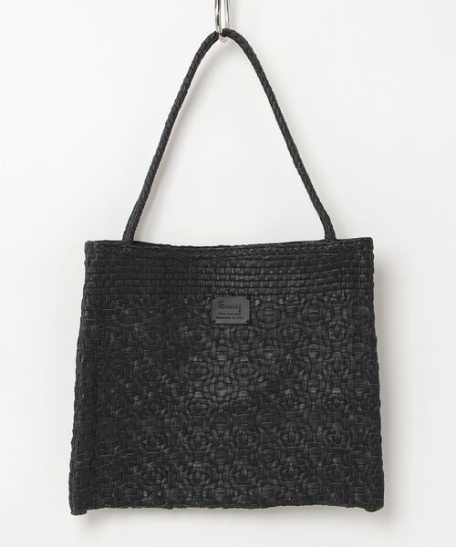 MASSIVE STORE(マッシブストア)の「【Swaraj/スワラージ】手編みメッシュレザー・スクエアシェイプ BAG(トートバッグ・メンズ・ブラック・FREE)」の1枚目の写真
