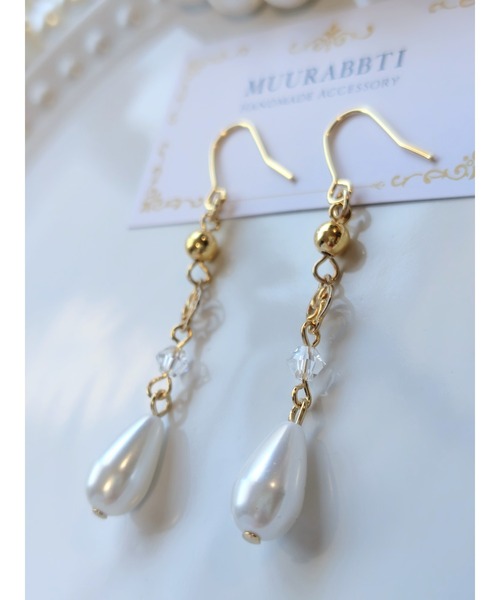tone(トーン)の「【MUURABBTI】ツユパールのエレガントピアス(MA)(ピアス(両耳用)・レディース・ゴールド・FREE)」の3枚目の写真