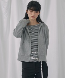 【Unblend】ラメ裏毛 ショート丈 ジップパーカー<セットアップ対応>