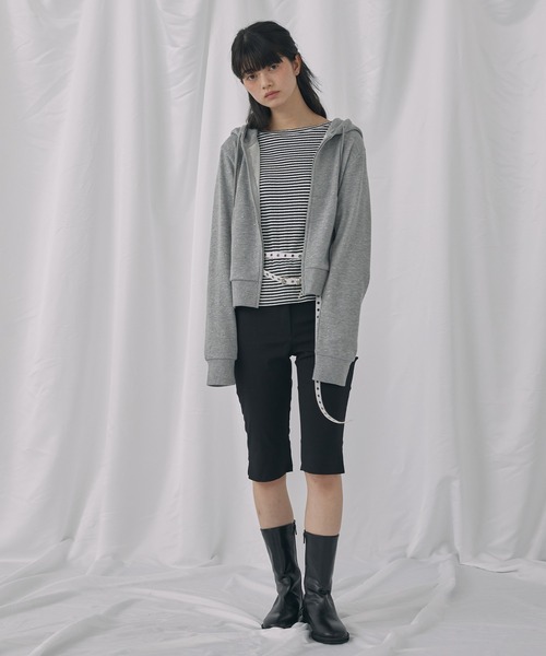 Unblend(アンブレンド)の「【Unblend】ラメ裏毛 ショート丈 ジップパーカー<セットアップ対応>(パーカー・レディース・ブラック/杢グレー/ブラウン・FREE)」の11枚目の写真