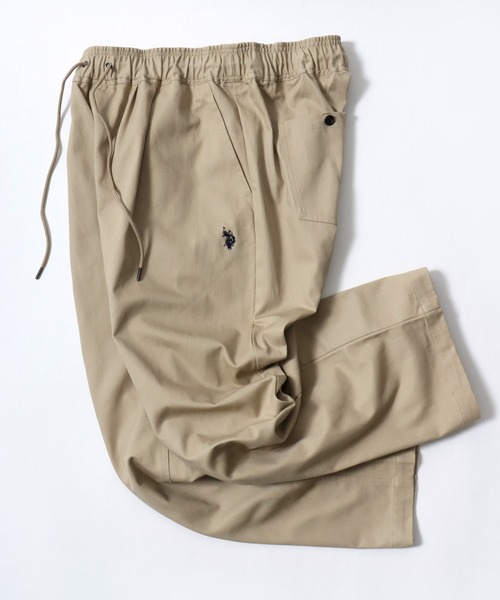 Lazar（ラザル）の「U.S. POLO ASSN./ユーエスポロアッスン コットンヘビーツイル ツータック セミワイド ストレート イージーパンツ/ワークパンツ/レディース メンズ（チノパンツ・メンズ・ベージュ/ブラック/アイボリー・M/L）」の3枚目の写真