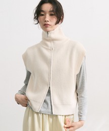 ハイネック ニット ジップアップ」に該当するレディースのベスト