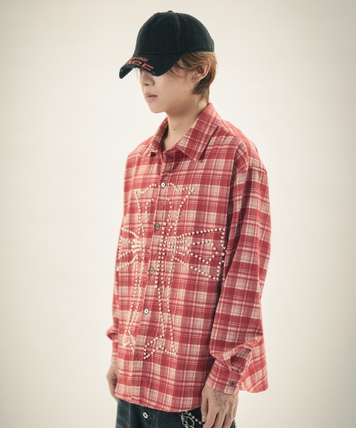MSG（エムエスジー）の「パールクロスL/Sチェックシャツ（シャツ/ブラウス・メンズ・レッド/ブラック・M/L/XL）」の22枚目の写真