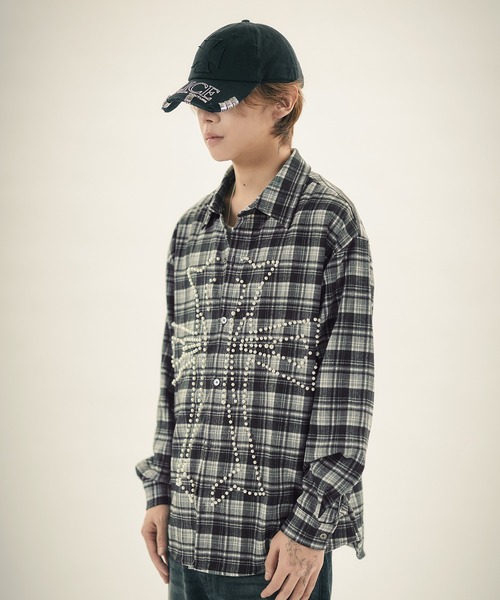 MSG（エムエスジー）の「パールクロスL/Sチェックシャツ（シャツ/ブラウス・メンズ・レッド/ブラック・M/L/XL）」の3枚目の写真
