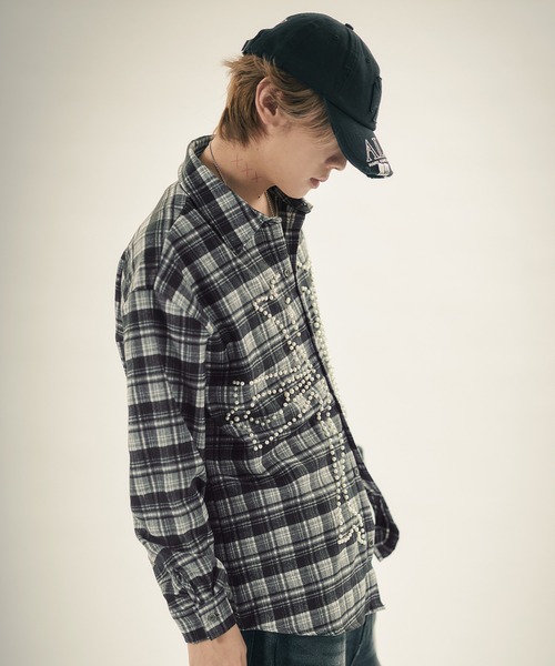 MSG（エムエスジー）の「パールクロスL/Sチェックシャツ（シャツ/ブラウス・メンズ・レッド/ブラック・M/L/XL）」の8枚目の写真