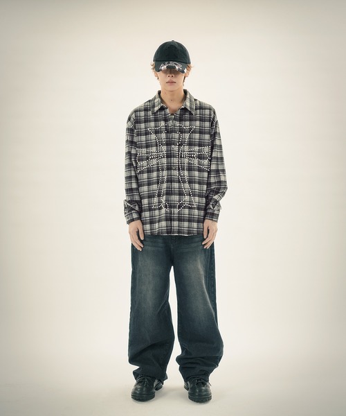 MSG（エムエスジー）の「パールクロスL/Sチェックシャツ（シャツ/ブラウス・メンズ・レッド/ブラック・M/L/XL）」の12枚目の写真